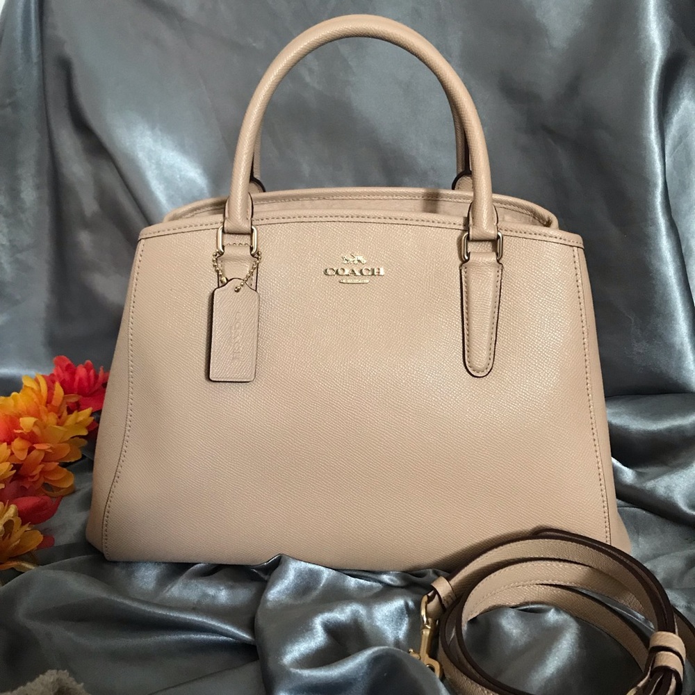 Coach Leather Margot Carryall Crossbody Nude Pink